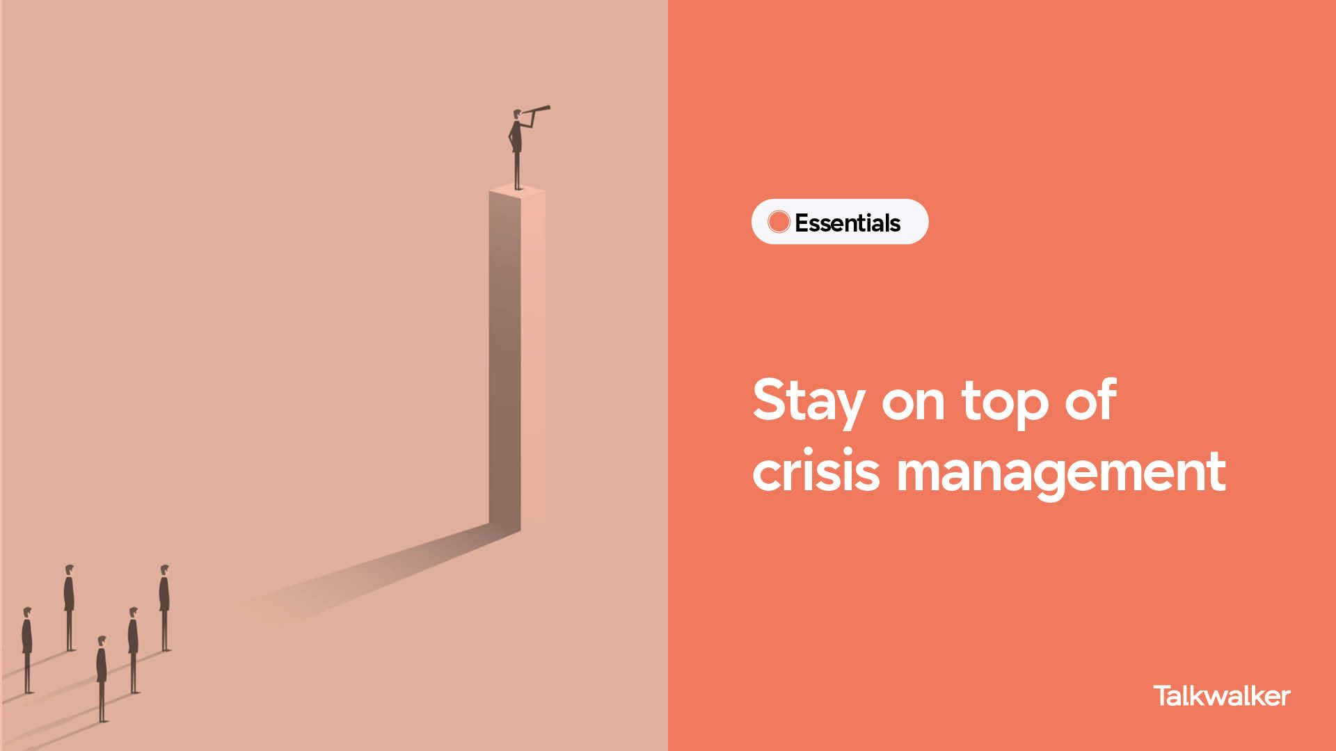 Crisis management dashboard template - man with telescope in front of a crowd